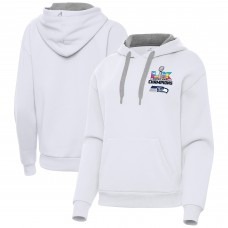 Женская Seattle Seahawks Antigua White Super Bowl LX Champions Victory Hoodie