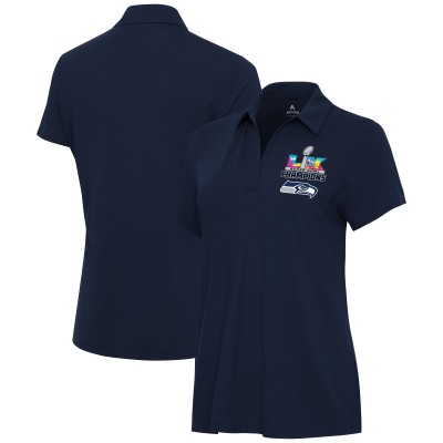 Женская поло Seattle Seahawks Antigua College Navy Super Bowl LX Champions Era