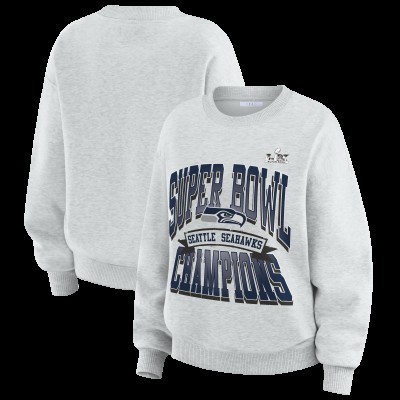 Женская Seattle Seahawks WEAR by Erin Andrews Gray Super Bowl LX Champions Sweatshirt