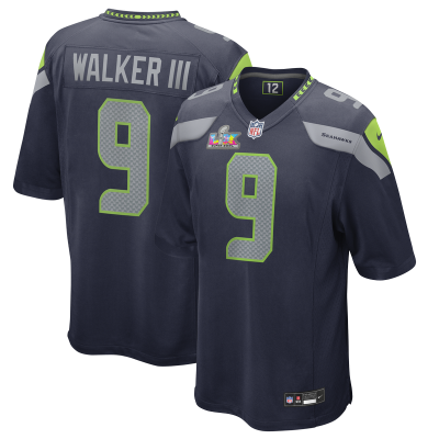 Игровая джерси Seattle Seahawks Kenneth Walker III Nike College Navy Super Bowl LX Patch Game