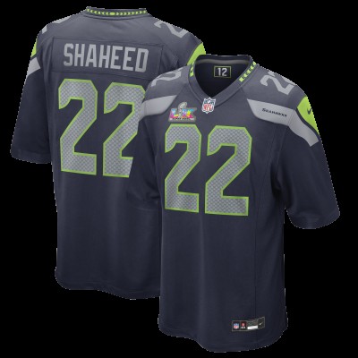 Seattle Seahawks Rashid Shaheed Nike College Navy Super Bowl LX Patch Game Jersey
