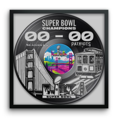 Seattle Seahawks Super Bowl LX Champions Framed 13 x 13 Art Vinyl Record Print