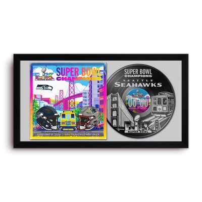 Seattle Seahawks Super Bowl LX Champions Framed 14 x 26 Art Vinyl Record Print