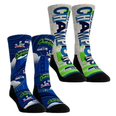 Подростковая Seattle Seahawks Rock Em Socks Super Bowl LX Champions Game Day Two-Pack Crew Sock Set