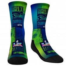 Подростковая Seattle Seahawks Rock Em Socks Super Bowl LX Champions Ink Roller Crew Socks
