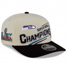 Подростковая Seattle Seahawks New Era Cream/Black Super Bowl LX Champions Locker Room Trophy Collection 9SEVENTY Adjustable Hat