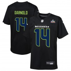 Подростковая футболка Seattle Seahawks Sam Darnold Nike Black Super Bowl LX Carbon Fashion Game Jersey