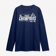Seattle Seahawks Fanatics College Navy Super Bowl LX Champions Big & Tall Iconic Victory Long Sleeve T-Shirt