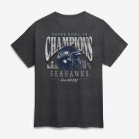 Футболка Seattle Seahawks Fanatics Heather Charcoal Super Bowl LX Champions Big & Tall Prestigious Run 