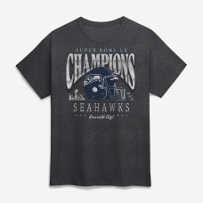 Seattle Seahawks Fanatics Heather Charcoal Super Bowl LX Champions Big & Tall Prestigious Run T-Shirt