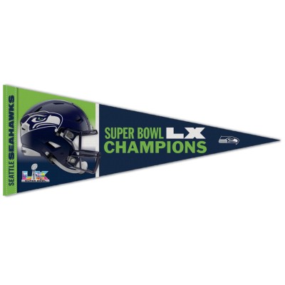 Seattle Seahawks WinCraft Super Bowl LX Champions 12 x 30 Premium Pennant
