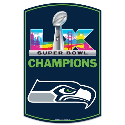 Seattle Seahawks WinCraft Super Bowl LX Champions 11 x 17 Wood Sign