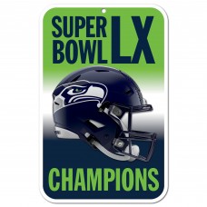 Seattle Seahawks WinCraft Super Bowl LX Champions 11 x 17 Indoor/Outdoor Plastic Sign Seattle Seahawks WinCraft Super Bowl LX Champions 11 x 17 Indoor/Outdoor Plastic Sign