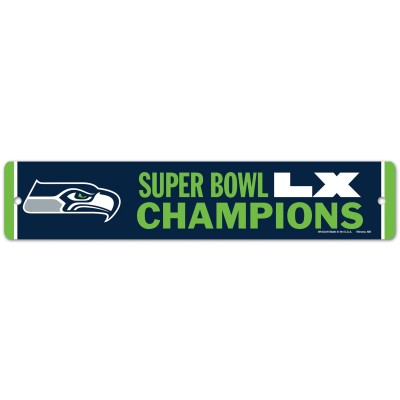 Seattle Seahawks WinCraft Super Bowl LX Champions 3.75 x 19 Street Sign