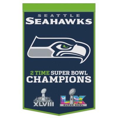 Seattle Seahawks WinCraft Two-Time Super Bowl Champions 24 x 38 Wool Banner