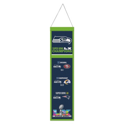Seattle Seahawks WinCraft Super Bowl LX Champions 8 x 32 Wool Banner