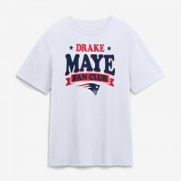 New England Patriots White Drake Maye Fan Club T-Shirt