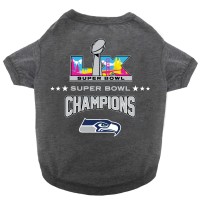 Seattle Seahawks Gray Super Bowl LX Champions Pet T-Shirt
