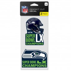 Seattle Seahawks WinCraft Super Bowl LX Champions 2-Pack 4 x 8 Perfect Cut Decal Set
