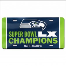 Seattle Seahawks WinCraft Super Bowl LX Champions Laser Cut Acrylic License Plate Seattle Seahawks WinCraft Super Bowl LX Champions Laser Cut Acrylic License Plate