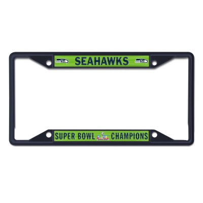 Seattle Seahawks WinCraft Super Bowl LX Champions Laser Cut Colored Metal License Plate Frame