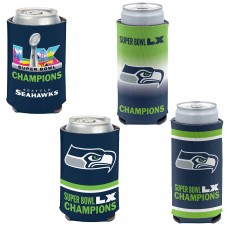 Seattle Seahawks WinCraft Super Bowl LX Champions 4-Pack Slim and 12oz. Can Cooler Set