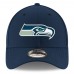 Подростковая бейсболка Seattle Seahawks New Era College Navy 9FORTY