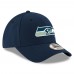 Подростковая бейсболка Seattle Seahawks New Era College Navy 9FORTY