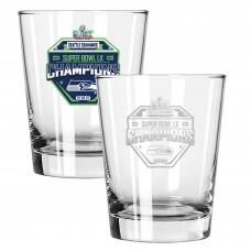Seattle Seahawks The Memory Company Super Bowl LX Champions Two-Piece 15oz. Double Old Fashioned Glass Set