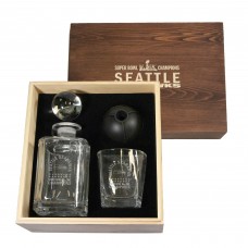 Seattle Seahawks Logo Brands Super Bowl LX Champions 15oz. Decanter and 10oz. Whiskey Glass Set