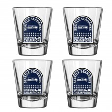 Seattle Seahawks Logo Brands Super Bowl LX Champions Four-Piece 2oz. Shot Glass Set