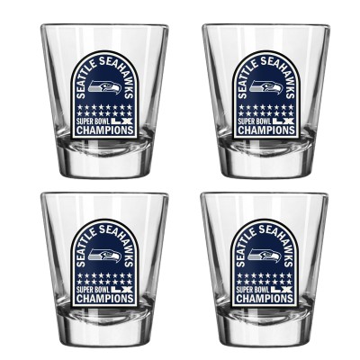 Seattle Seahawks Logo Brands Super Bowl LX Champions Four-Piece 2oz. Shot Glass Set