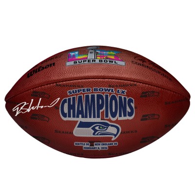 Rashid Shaheed Seattle Seahawks Autographed Fanatics Authentic Super Bowl LX Champions Wilson Duke Football