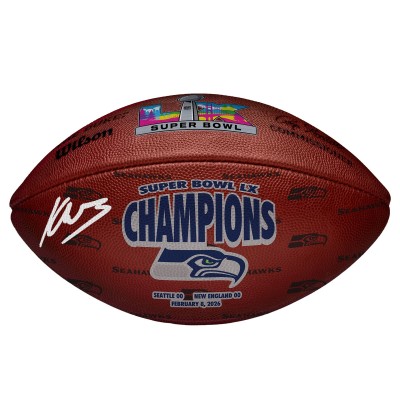 Kenneth Walker III Seattle Seahawks Autographed Fanatics Authentic Super Bowl LX Champions Wilson Duke Football