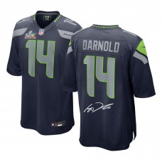 Sam Darnold Seattle Seahawks Autographed Fanatics Authentic Super Bowl LX Champions College Navy Nike Game Jersey