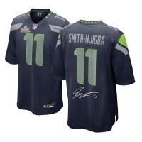 Jaxon Smith-Njigba Seattle Seahawks Autographed Fanatics Authentic Super Bowl LX Champions College Navy Nike Game Jersey