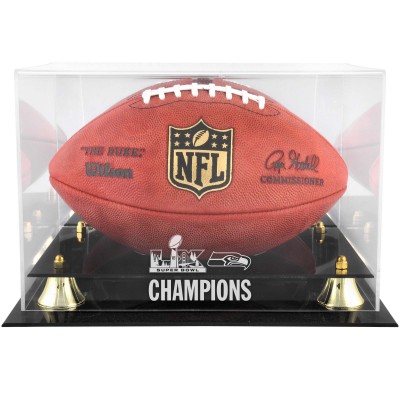 Seattle Seahawks Fanatics Authentic Super Bowl LX Champions Golden Classic Football Logo Display Case
