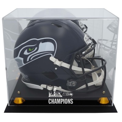Seattle Seahawks Fanatics Authentic Super Bowl LX Champions Golden Classic Helmet Logo Display Case