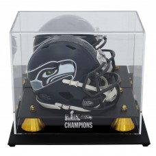 Seattle Seahawks Fanatics Authentic Super Bowl LX Champions Golden Classic Mini Helmet Logo Display Case