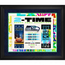 Seattle Seahawks Fanatics Authentic Super Bowl LX Champions Framed 20 x 24 Two-Time Ticket Collage