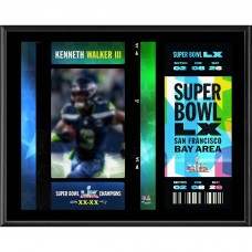 Kenneth Walker III Seattle Seahawks Fanatics Authentic Super Bowl LX Champions 12 x 15 Sublimated Plaque with Replica Ticket