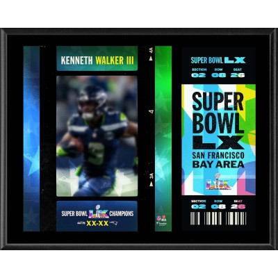 Kenneth Walker III Seattle Seahawks Fanatics Authentic Super Bowl LX Champions 12 x 15 Sublimated Plaque with Replica Ticket
