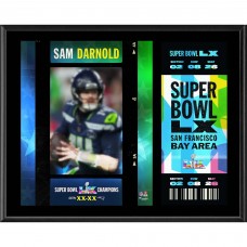 Sam Darnold Seattle Seahawks Fanatics Authentic Super Bowl LX Champions 12 x 15 Sublimated Plaque with Replica Ticket
