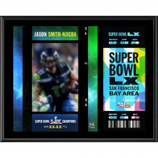 Jaxon Smith-Njigba Seattle Seahawks Fanatics Authentic Super Bowl LX Champions 12 x 15 Sublimated Plaque with Replica Ticket