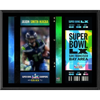 Jaxon Smith-Njigba Seattle Seahawks Fanatics Authentic Super Bowl LX Champions 12 x 15 Sublimated Plaque with Replica Ticket