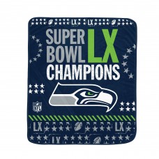 Seattle Seahawks Pegasus Super Bowl LX Champions 50 x 60 Team Sherpa Fleece Blanket