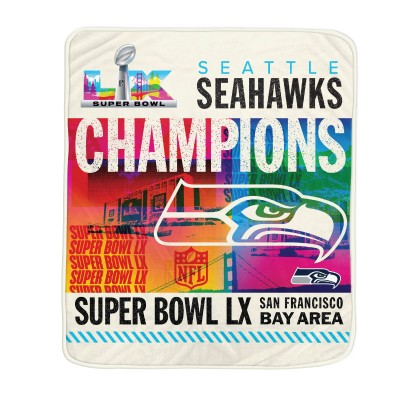 Seattle Seahawks Pegasus Super Bowl LX Champions 50 x 60 Theme Sherpa Fleece Blanket