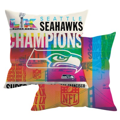 Seattle Seahawks Pegasus Super Bowl LX Champions 16 x 16 Theme Décor Pillow