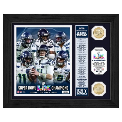Seattle Seahawks Highland Mint Super Bowl LX Champions 13 x 16 Team Force Bronze Coin Photo Mint