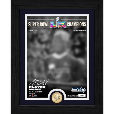Seattle Seahawks Sam Darnold Highland Mint Super Bowl LX Champions 13 x 16 Lombardi Trophy Bronze Coin Photo Mint